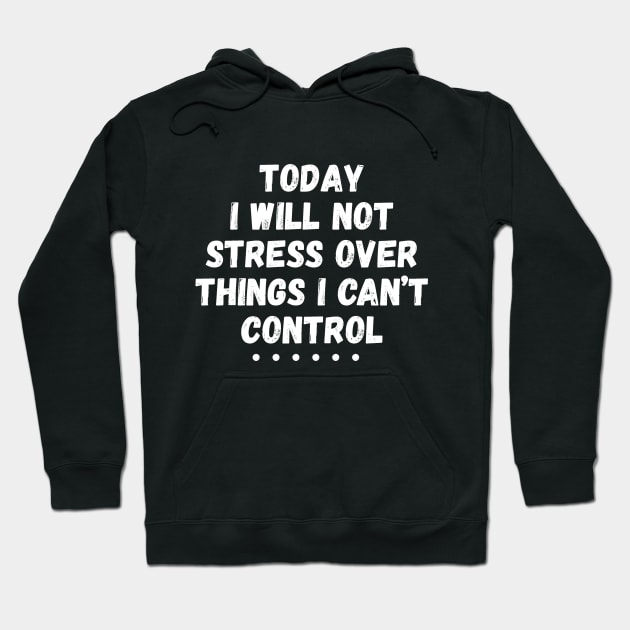 Today I Will Not Stress Over Things I Can't Control Hoodie by Teewyld